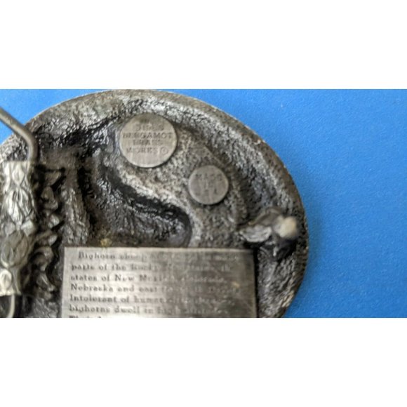 Vintage Bergamot Brass Works Longhorn Sheep Belt Buckle USA - Picture 6 of 8